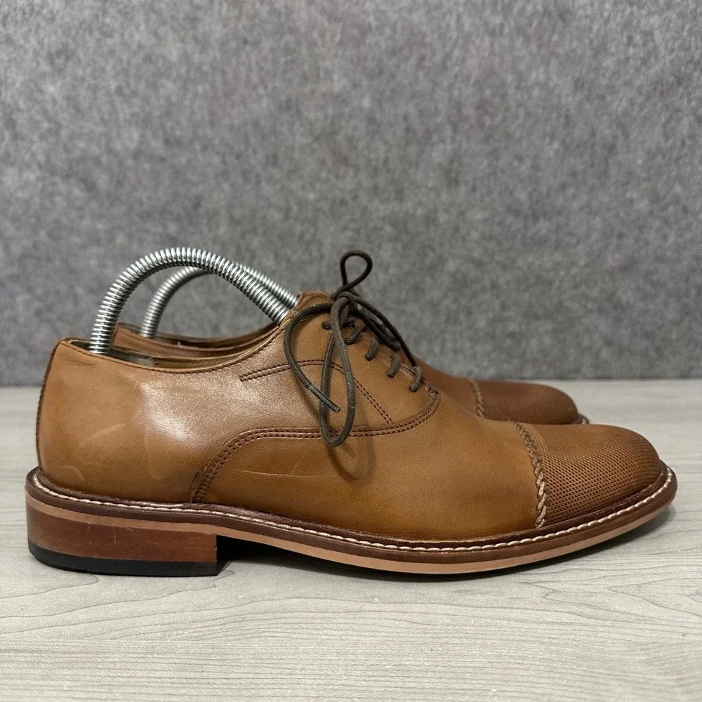 Giorgio Brutini Mens Size 8 Brown Leather Cap Toe‎ Oxford Dress Shoes Classic